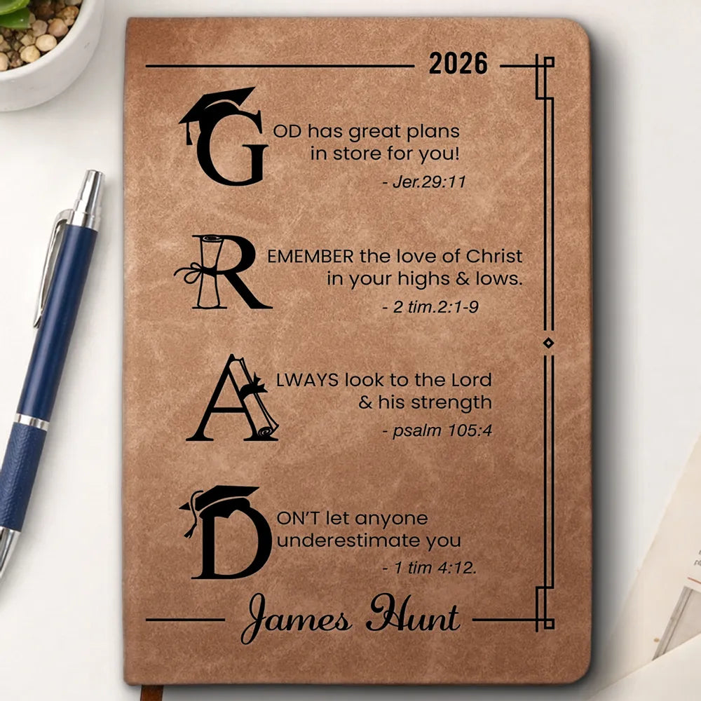 God Has Great Plans For You - Personalized Custom Leather Journal
