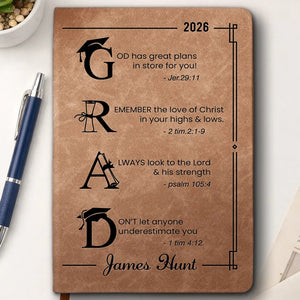 God Has Great Plans For You - Personalized Custom Leather Journal