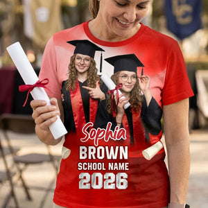 Graduation Glow Tee - Personalized 3D T-Shirt Family Matching Graduation Shirt, Graduation Party Gift