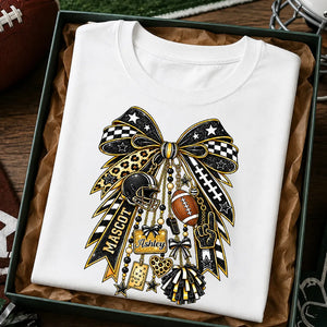 Custom School Spirit Charm Bow - Personalized Shirt