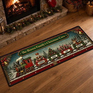Christmas Train Family - Personalized Runner Rug