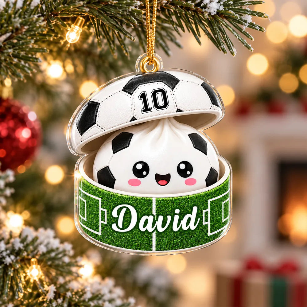 Custom Soccer Dumpling Squishy Style - Personalized Acrylic Ornament