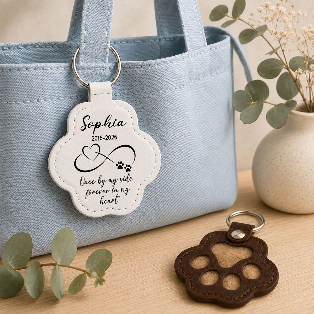 Always In My Heart - Personalized Pet Fur Keychain