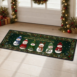 Cozy Snowman Family - Personalized Runner Rug