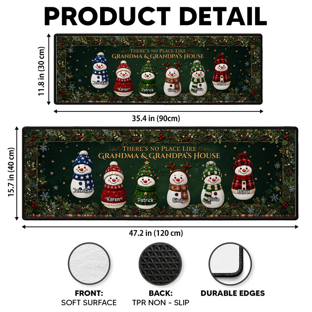 Cozy Snowman Family - Personalized Runner Rug