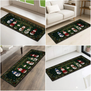 Cozy Snowman Family - Personalized Runner Rug