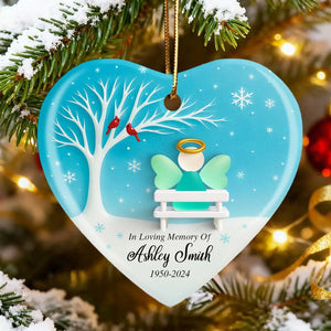 Angel Memorial Sea Glass Effect - Personalized Ornament - Christmas Sympathy Gift