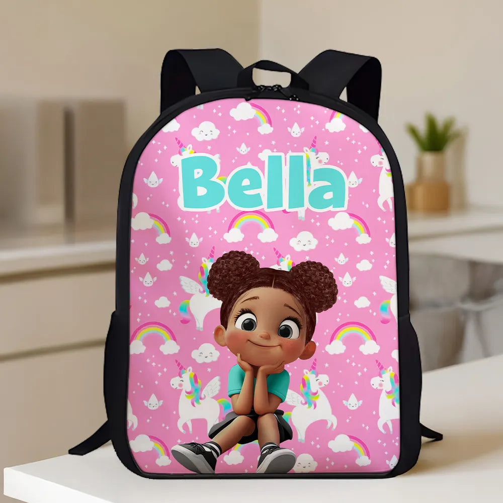 Rainbow Dinosaur Unicorn Personalized Kid Backpack, Back to School Backpack for Girls