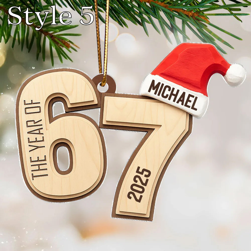 Custom Six Seven - Personalized Acrylic Ornament - Teen Slang Funny Tree Decor, Funny Teen Grandkid Gift