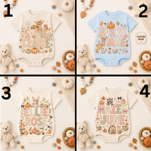 Personalized Fall Baby Romper, Custom Name Raccoon Hedgehog Pumpkin Bodysuit, Cute Autumn Baby Girl Outfit 3c786702-4e32-4421-820b-d5ba84d102fc-1-2-.png