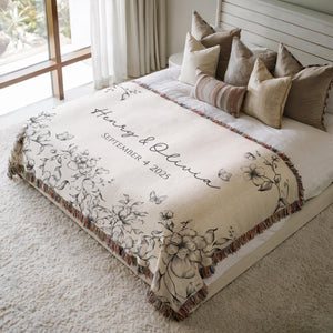 Personalized Wedding Blanket with Names & Date, Anniversary Engagement Throw, Custom Couple Gift, Bridal Shower or Bachelorette Present 3c895d25-1c92-4829-8efc-a3799ad90645-1.jpg