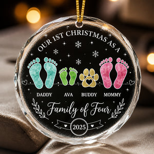 Our 1st Christmas as a Family of Four – Crystal Ornament (Personalized Names & Year) - Personalized Crystal Ornament 3c92a0f4-fb6f-4e86-a6f5-de44b57cc07f.jpg
