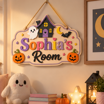 Personalized Halloween Kids Door Sign, Custom Name Room Decor, Haunted House Bedroom Door Hanger 3c9e6ab2-2483-486e-b0a2-5a048437349a-r2.png