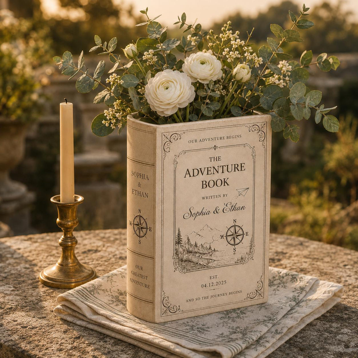 Custom Toile De Jouy Ceramic Book Vase, Personalised Wedding Gift for Couple, Bridal Shower Gift, Engagement, Wedding Gift, Bridesmaid Gift 3cb06ba8-894a-44f7-9427-1e3e6ed8b3dd-5.jpg