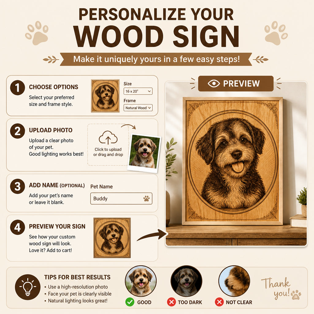 Custom Pet Photo → Wood-Engraved Style Portrait Sign - Personalized Wood Sign 3cb68d8e-955d-4481-8c00-dee944910cc9.jpg