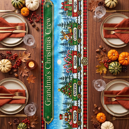 Christmas Train Family Table Runner - Personalized Christmas Birthday Gifts For Mom, Dad, Brother, Sister - Christmas Feels Better Together 3cd755ed-41f3-413d-862d-9697ab056508-MK-3.png