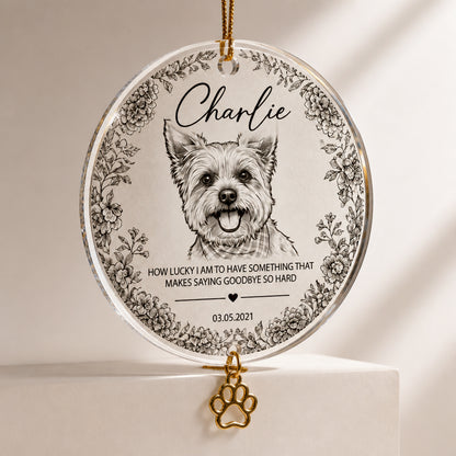 Custom Pet Memorial Botanical Portrait Ornament - Personalized 1 Layered Suncatcher with Charm 3cd8eeb9-60bf-4b98-87c8-32c5b136569e.jpg