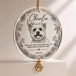 Custom Pet Memorial Botanical Portrait Ornament - Personalized 1 Layered Suncatcher with Charm 3cd8eeb9-60bf-4b98-87c8-32c5b136569e.jpg