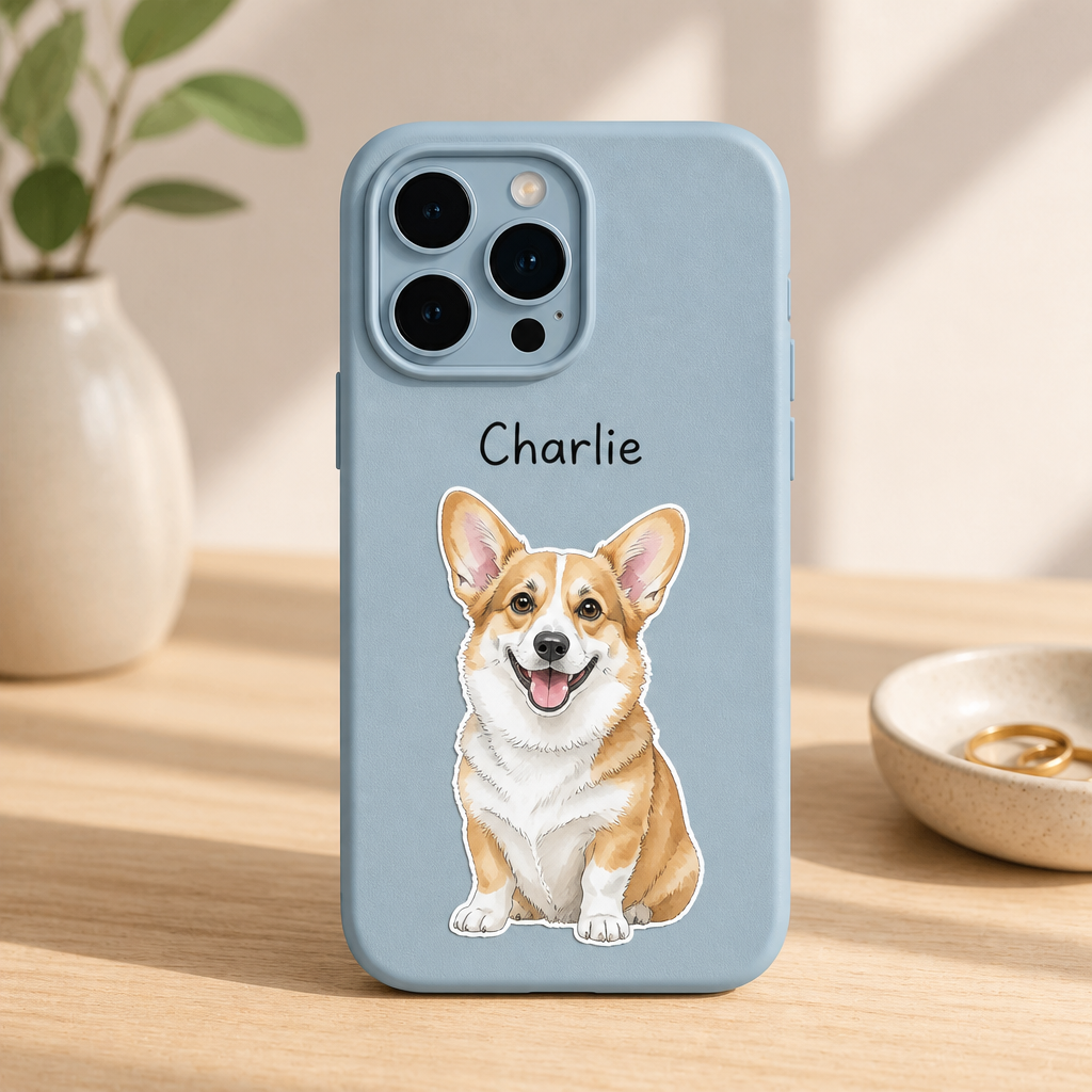 Custom Pet Portrait Phone Case – Watercolor Illustration with Name - Personalized Phonecase 3cdd2efa-54b0-410e-9956-f8d846d08060.png