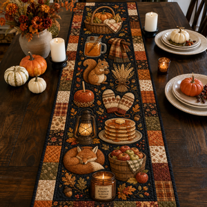 Fall Quilted Table Runner, Cozy Autumn Squirrel Fox & Pumpkin Patchwork Runner, Rustic Thanksgiving Table Decor 3cfc5394-785b-4a41-99cb-384efa4b10d8-Image-Aug-13-2026-12_00_23-PM.png