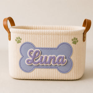 Personalized Dog Toy Storage Bag – Faux Chenille Name - Personalized Storage Bag 3d0a1c08-3352-4386-ab7f-c4984d071ce7.jpg