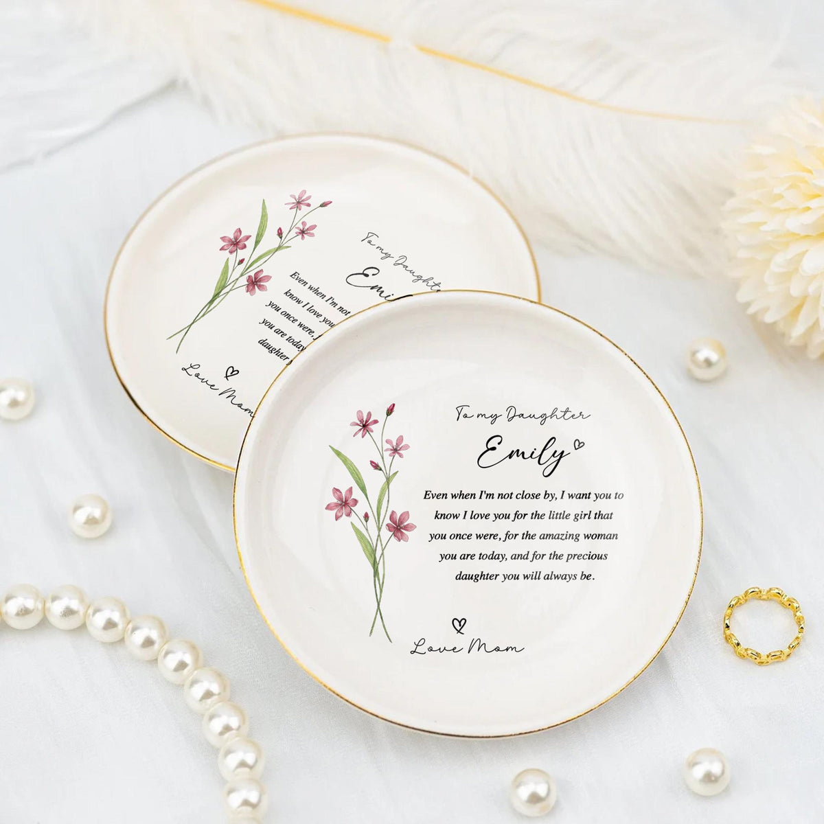 Daughter Ring Dish Personalized Ceramic Jewelry Tray Heart Dish Gift From Mom Floral Keepsake 3d19ff53-325f-4839-ac27-a3934f8604ea-2.jpg
