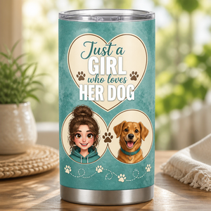 Just a Girl Who Loves Her Dog – Custom Cartoon Portrait Tumbler - Personalized Tumbler 3d30f04b-0994-402c-a642-36850ed3fd9c.png