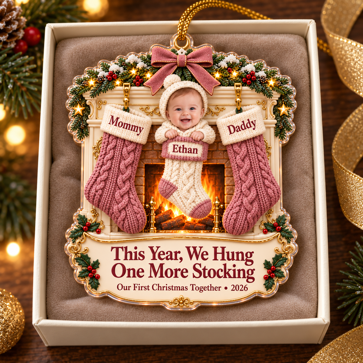 Personalized Baby’s First Christmas Ornament 2026 – Custom Photo & Name, Dear Santa I’m New Here Keepsake, Gift for New Parents 3d34ed4b-c4b3-4daa-a944-b72cb3ddba69-Dusty-Rose-Baby-s-First-Christmas-Ornament-3.png