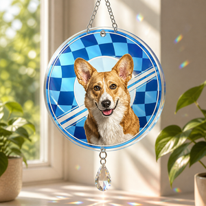 Custom Pet Portrait Racing-Check Metal Sign (License Plate Style) - Personalized 1 Layered Suncatcher with Charm 3d4fc5db-658c-4676-a579-4416dbf4a6c7.png