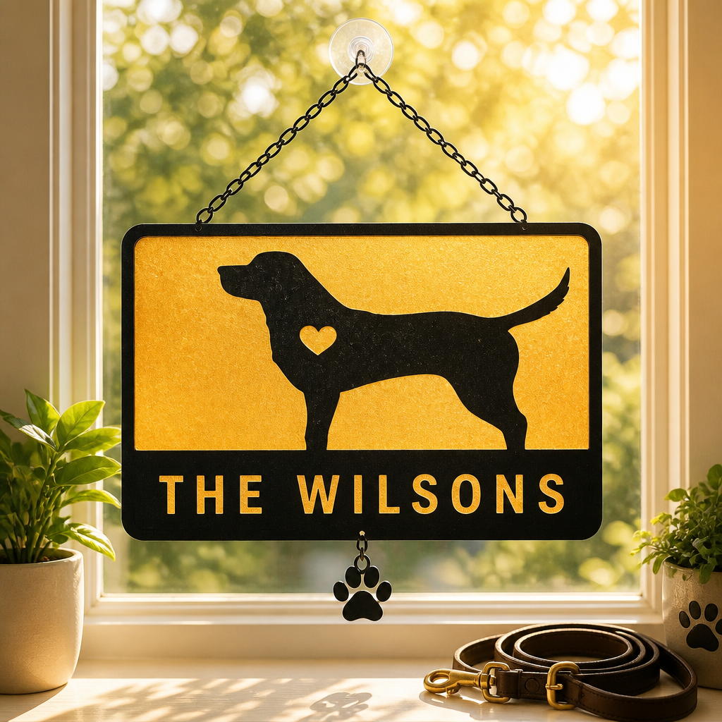 Personalized Dog Silhouette Doormat — Family Name - Personalized 1 Layered Suncatcher with Charm 3d59e8a5-228b-43bb-bb68-05c73c1151c1.png