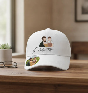 Custom Embroidered Outline Photo - Portrait Embroidered Dad Cap