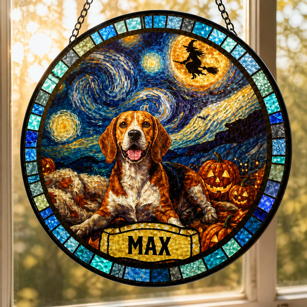 Custom Halloween Starry Night Pet Suncatcher — Photo-to-Art with Name - Personalized Suncatcher Stained Glass 3d8a1b00-b3bc-4757-ad01-2d3f26d83948.jpg