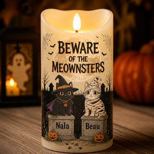 Halloween Beware of the Meownsters LED Candle — 2 Cat Names - Personalized Custom Led Flameless Candle 3d8eb404-ce8f-4a72-9e8d-733d5ddc7ee4.jpg