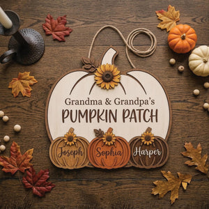 Personalized Grandma Grandpa's Pumpkin Patch Door Hanger, Fall Season Decor, Fall Pumpkin Patch Sign Grandma Thanksgiving Decor, pumpkin kid 3d9e8b02-c065-479a-bfe8-0ea6a936265e-il_fullxfull.8495478987_l2ax.jpg