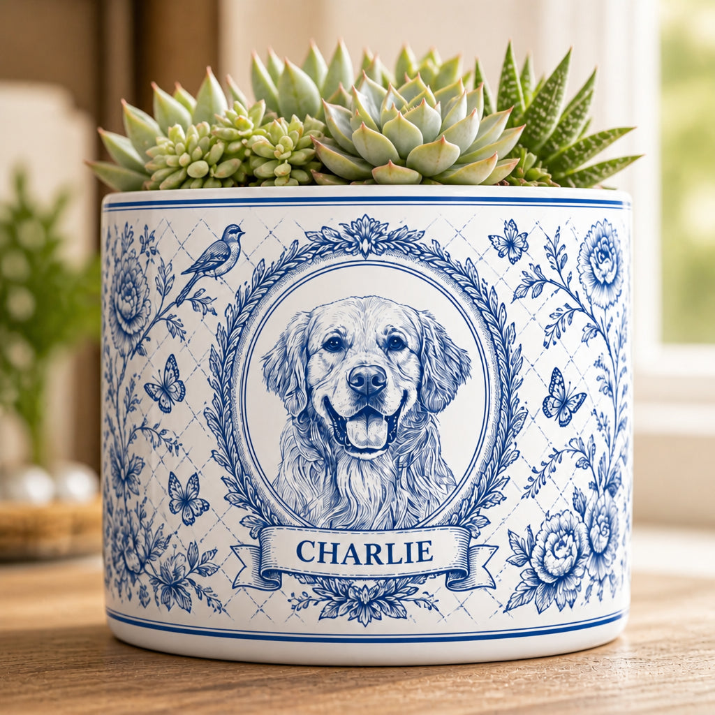 Blue & White Chinoiserie Pet Portrait Planter (Photo to Art) - Personalized Plant Pot & Vase 3da2c7d1-4312-4df3-bfb2-addf74b95316.jpg