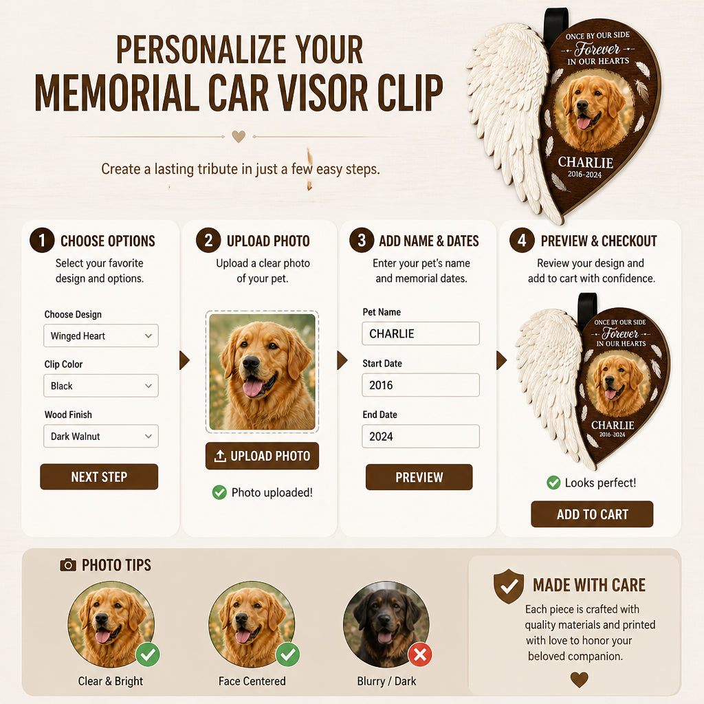 Pet Memorial Angel Wing Visor Clip – Forever in Our Hearts - Personalized Wooden Car Visor Clip 2 Layer 3daf76e6-dfd4-4be6-b569-cab99baa951c.jpg
