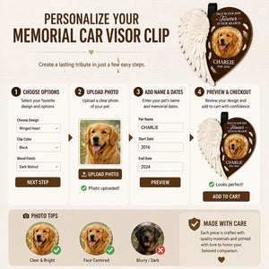 Pet Memorial Angel Wing Visor Clip – Forever in Our Hearts - Personalized Wooden Car Visor Clip 2 Layer 3daf76e6-dfd4-4be6-b569-cab99baa951c.jpg