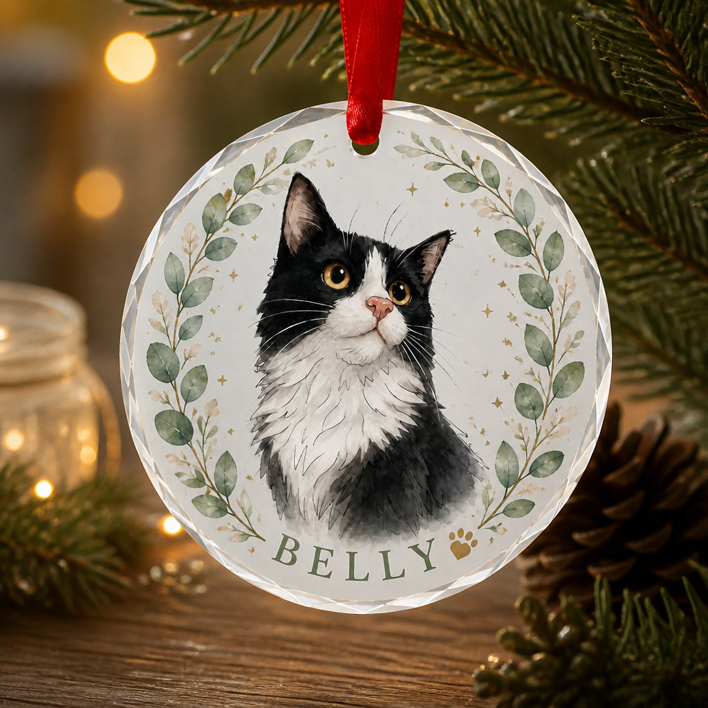 Custom Cat Watercolor Portrait Transparent Acrylic Ornament with Pet Name - Personalized Transparent Acrylic Ornament 3db0da4b-eca5-40b9-b7af-63c2f0607427.jpg