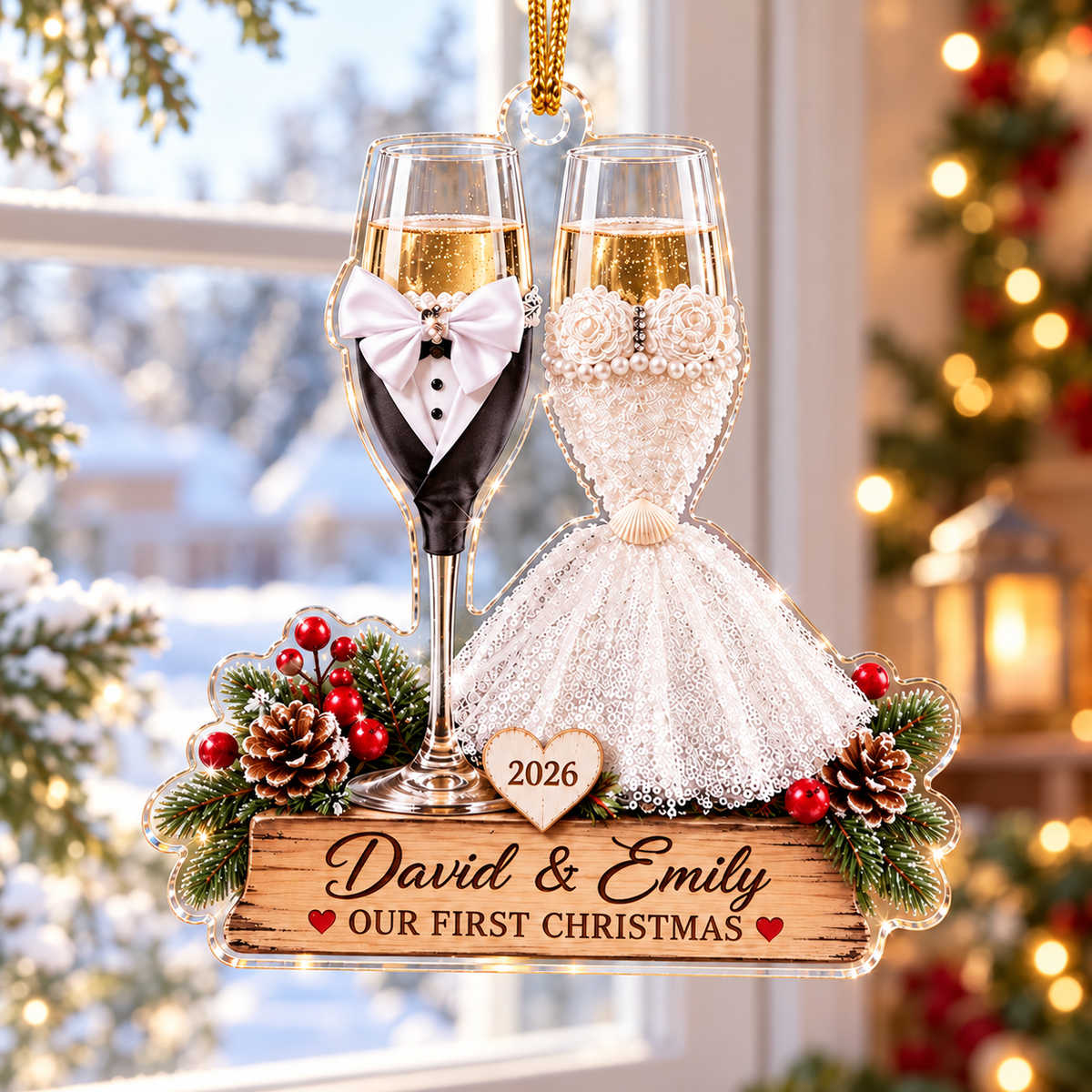 Personalized Our First Christmas Married Ornament 2026, Custom Couple Names, Bride Groom Acrylic Ornament, Newlywed Wedding Gift 3db5f1b1-fbc9-49bb-8b08-229393c0bd29-banner-1.png