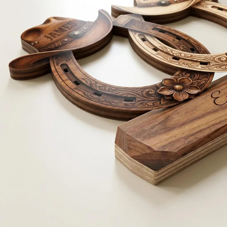 Custom Western Couple Wood Decor, Personalized Cowboy Hat Horseshoe Sign, Rustic Engagement Centerpiece, Bride And Groom Gift 3dba0355-2452-4718-b287-b1cc6baf39fd-ghfjutyju-5-.webp