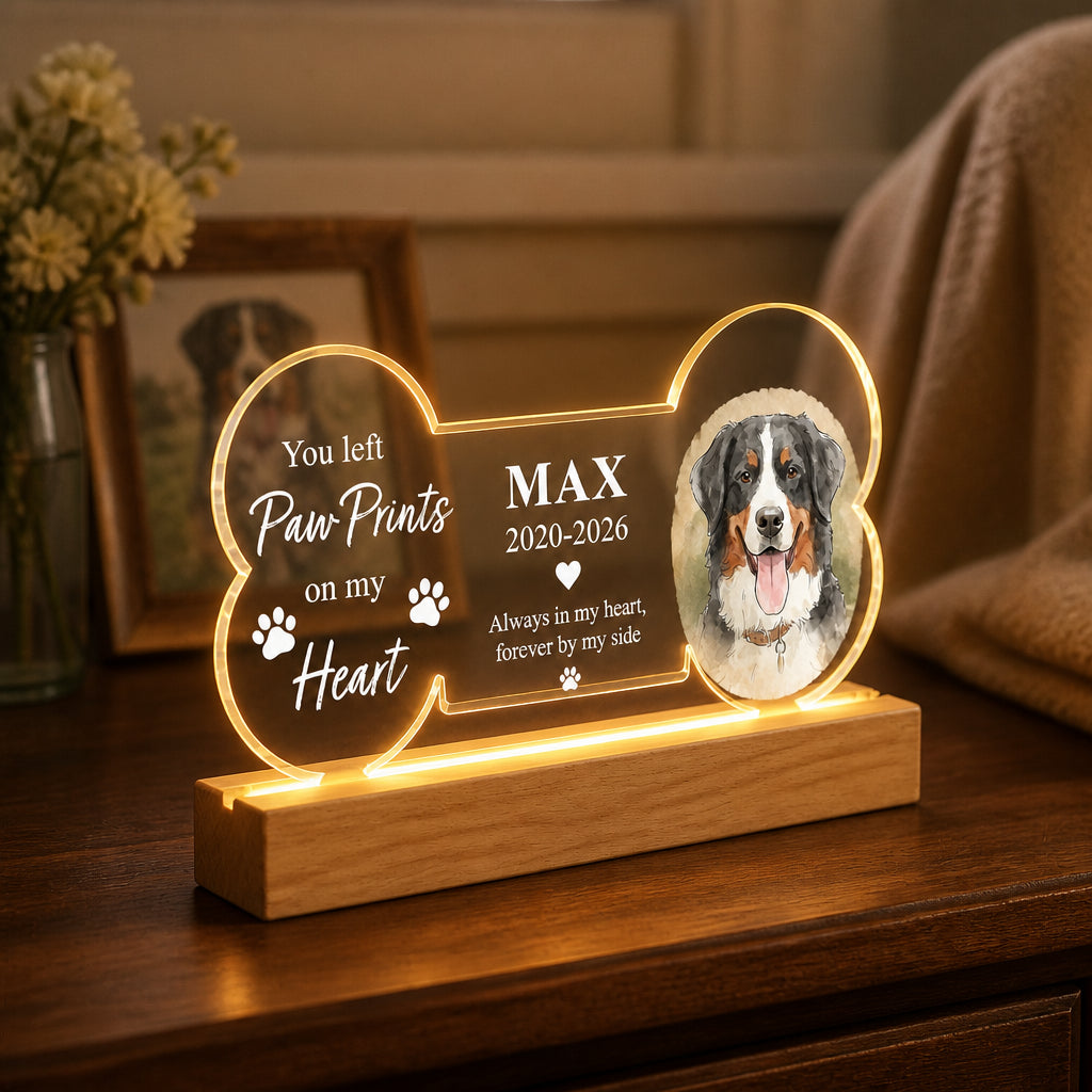 Custom Pet Memorial Bone Night Light – Paw Prints on My Heart - Personalized Acrylic Night Light 3dc55462-d57d-4a13-b008-c345e835aa02.jpg
