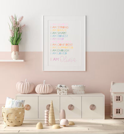 Girls Personalised Affirmation Print, Girls Bedroom Decor, Pastel Colours, Rainbow Wall Art, Positive Prints, Girls Nursery, Playroom Decor 3de3a1d1-1296-478c-8587-e1e6f12a388a-fdgdf-1-.jpg
