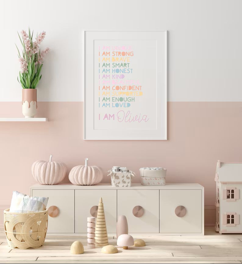 Girls Personalised Affirmation Print, Girls Bedroom Decor, Pastel Colours, Rainbow Wall Art, Positive Prints, Girls Nursery, Playroom Decor 3de3a1d1-1296-478c-8587-e1e6f12a388a-fdgdf-1-.jpg