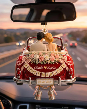 Personalized Just Married Wedding Car 3D Ornament, Acrylic Bride Groom Keepsake, Custom Date Newlywed Gift 3e013b0d-e903-41d0-8a4d-b0e1a8d31ff5-GHGH-2-.webp