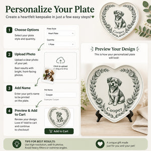 Personalized Pet Name Heart Plate – Botanical Wreath - Personalized Personalized Ceramic Plate 3e09b464-9999-45aa-a078-36d6623277d2.jpg
