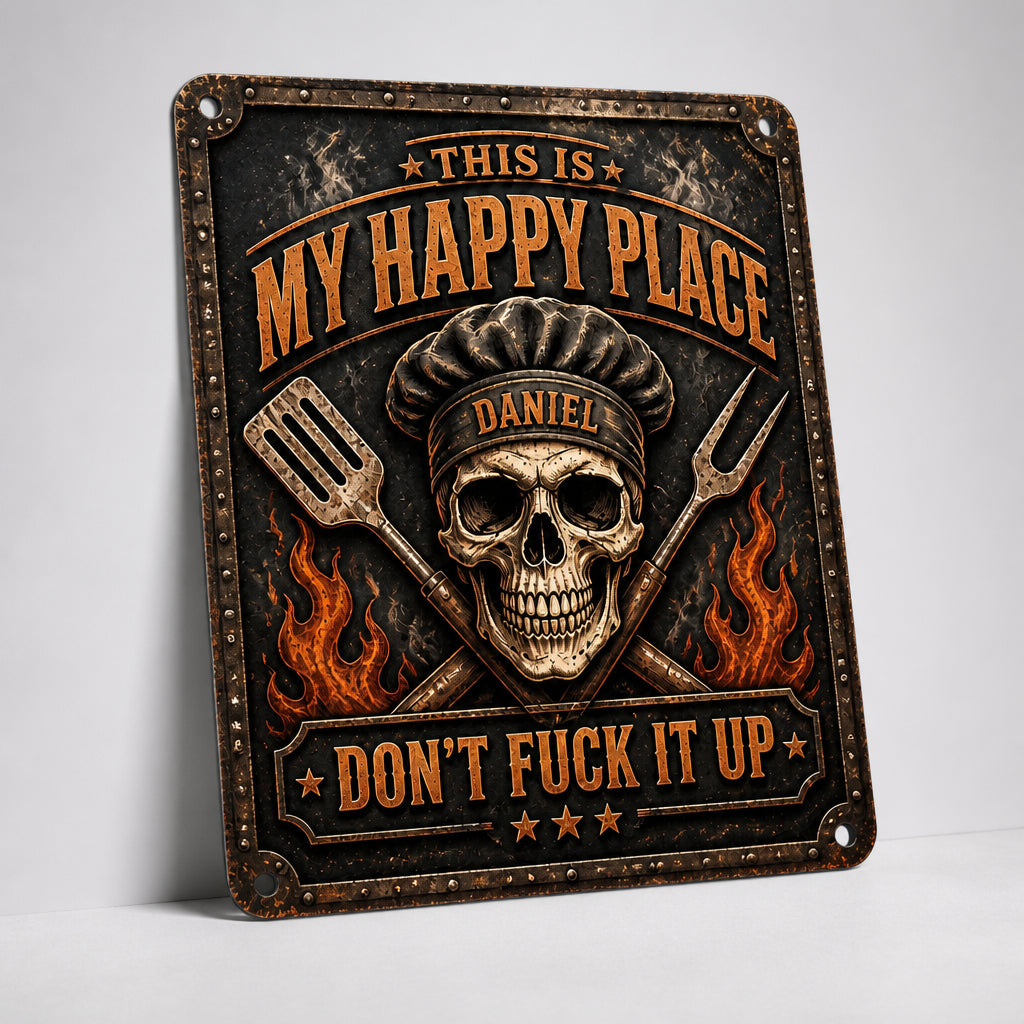 Grill Master Happy Place Metal Sign — Name Personalized - Personalized Metal Sign 3e2aeb54-2003-462f-abb5-af79527458fe.jpg