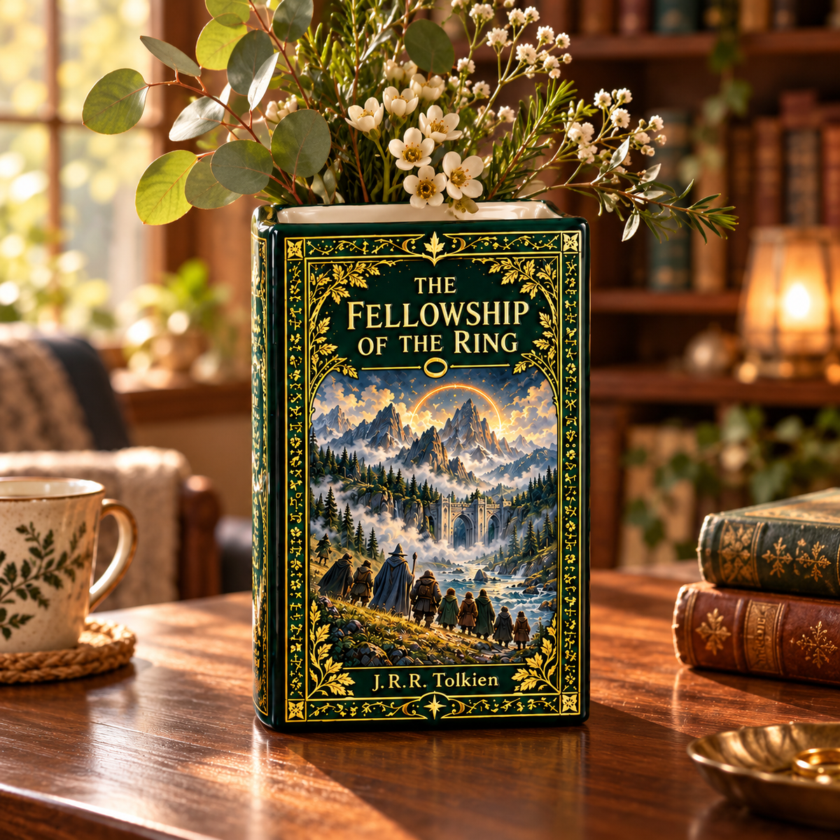 The Fellowship Of The Ring Ceramic Book Vase – Tolkien Inspired Flower Vase, Fantasy Bookshelf Decor 3e317296-2020-4800-bae4-4bc859de25ff-the-fellowship-of-the-ring-1.png