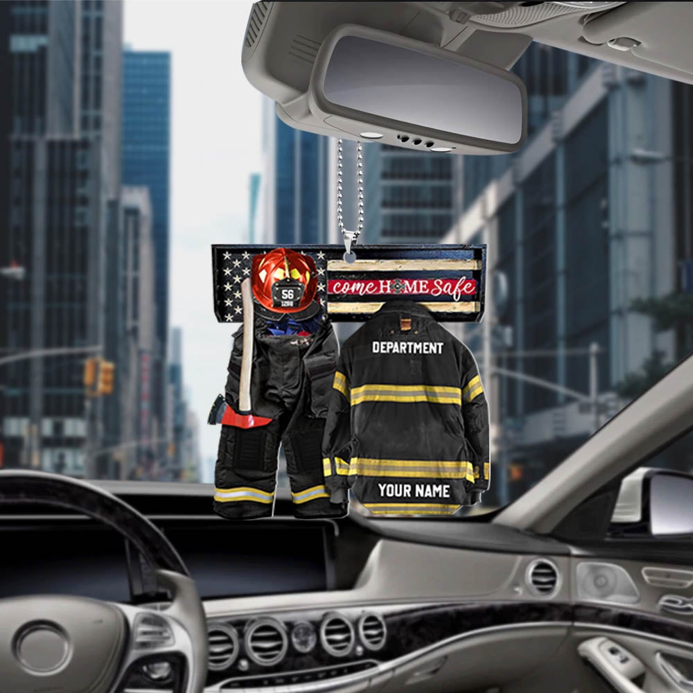 Armor Car Ornament Come Home Safe Personalized Car Ornament Gifts For Firefighter - Custom Car Ornament Gift For Fireman