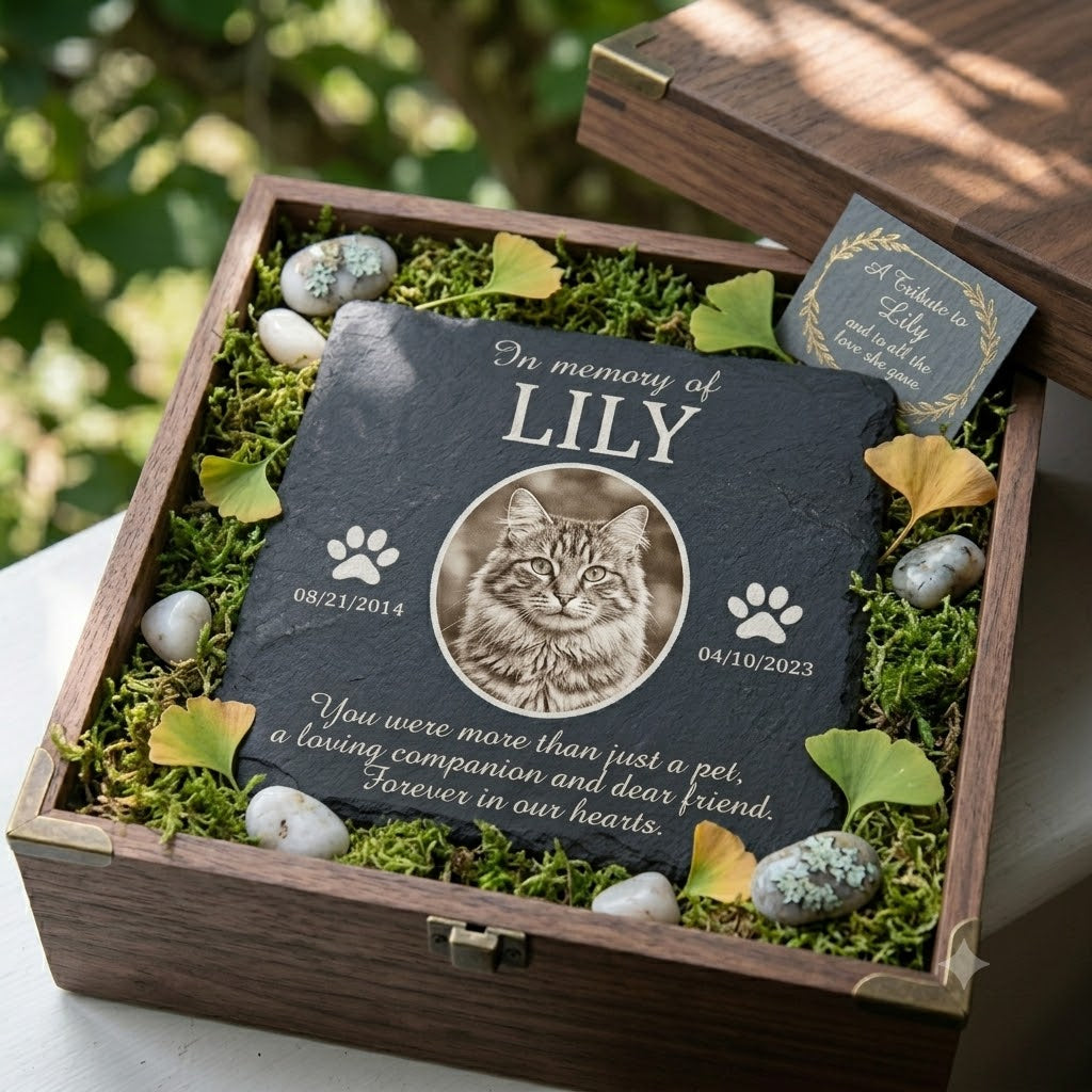In Loving Memory - Cemetery Decorations for Grave, Cat Memorial Gifts, Gifts for Cat Lovers, Dog Memorial Stone