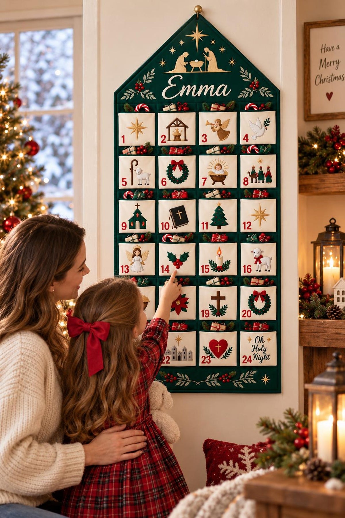 Personalized Nativity Fabric Advent Calendar, 24 Pocket Christmas Countdown, Custom Name Christian Wall Hanging, Kids Holiday Decor 3e5a7489-6559-4e4c-8cd0-6d858bd38f3f-il_1588xN.8613931685_hhky.jpg